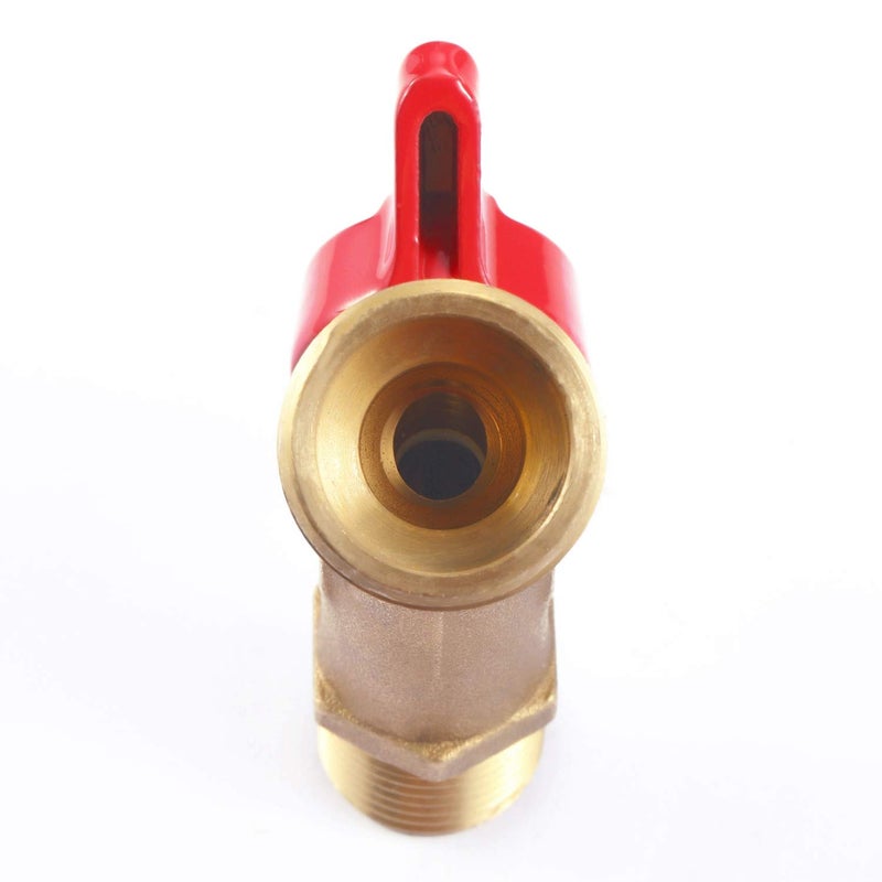 Litorange 2 PCS Heavy Duty Brass Hose Elbow Stop Valve Hose Bibb Boiler Drain 1/2" Male NPT Inlet Ã—3/4" Male GHT Threaded Garden Hose Connector Adapter Water Shut-Off Valve Faucet - Image 3